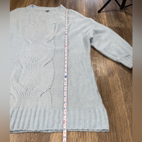 Aerie Light Blue Cable Knit wool-blend Sweater Romantic Whimsy sz:XL - Picture 3 of 7
